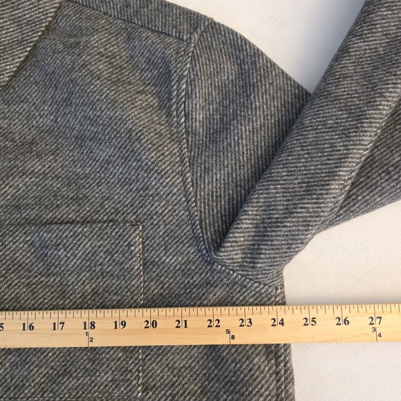 NWT H&M Men Dark Gray Button Herringbone Flannel Overshirt Pockets Size Large - Picture 6 of 7